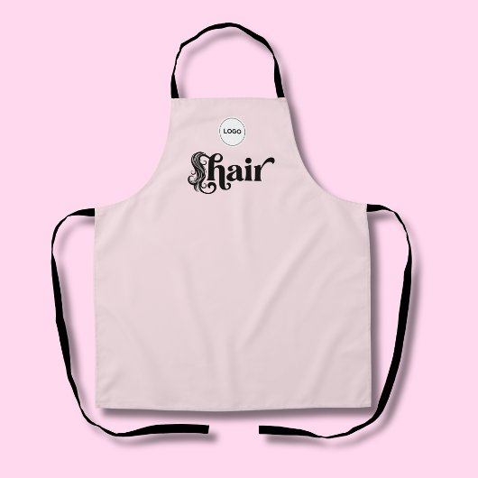 Blush Pink Employee Your Logo ヘアサロン エプロン