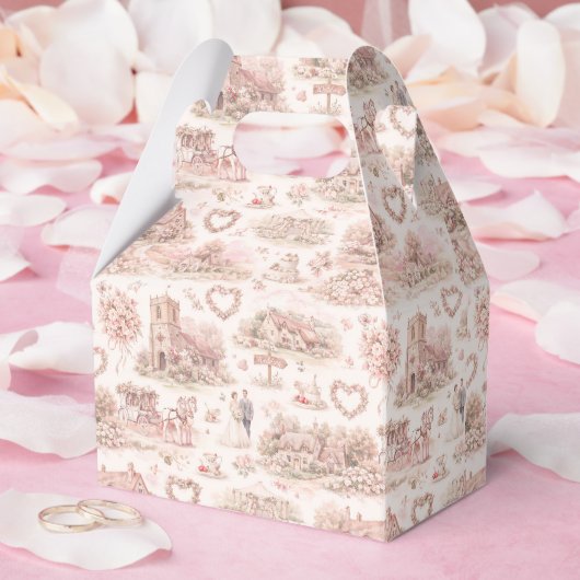Blush Pink English Village Wedding Watercolor  フェイバーボックス (ウェディング)
