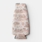 Blush Pink English Village Wedding Watercolor  ボトルクーラー (正面)