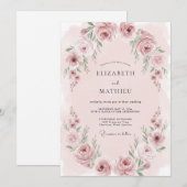 Blush Pink Ethereal Romance Wedding 招待状 (正面/裏面)