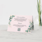 Blush Pink Eucalyptus Arch Photo QR Code Wedding 招待状 (裏面)