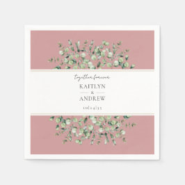 Blush Pink Eucalyptus Together Forever Wedding  スタンダードカクテルナプキン