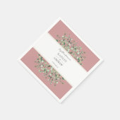 Blush Pink Eucalyptus Together Forever Wedding  スタンダードカクテルナプキン (角)