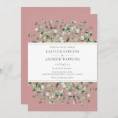 Blush Pink Eucalyptus  Wedding 招待状 (正面/裏面)