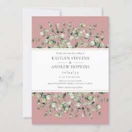Blush Pink Eucalyptus  Wedding 招待状