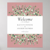 Blush Pink Eucalyptus Wedding Welcome  ポスター (正面)