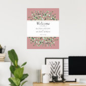 Blush Pink Eucalyptus Wedding Welcome  ポスター (ホームオフィス)