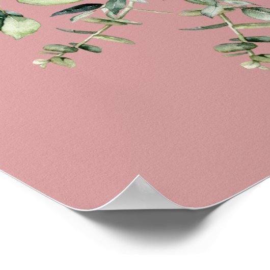Blush Pink Eucalyptus Wedding Welcome  ポスター (角)