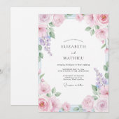 Blush Pink Exquisite Spring Wedding 招待状 (正面/裏面)