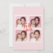Blush Pink Fa La La La Photo Grid Christmas シーズンカード (正面)