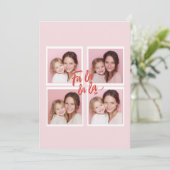Blush Pink Fa La La La Photo Grid Christmas シーズンカード (スタンド正面)