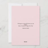 Blush Pink Fa La La La Photo Grid Christmas シーズンカード (裏面)