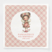 Blush Pink Fairy Whimsy 6th Birthday Party Napkins (正面)