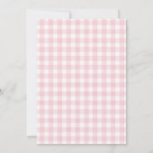 Blush Pink Farm Party Gingham Birthday 招待状 (裏面)