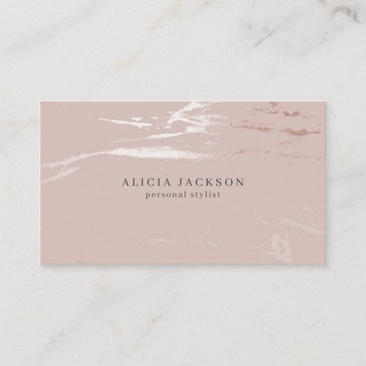 Blush Pink Faux Rose Gold Classy Personal Stylist 名刺 (正面)