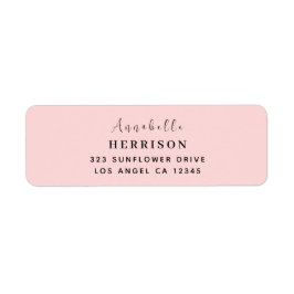 Blush Pink Feminine Monogram Design ラベル