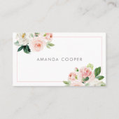 Blush Pink Feminine Watercolor Floral 名刺 (正面)