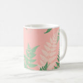 Blush Pink Fern Leaf Botanical Sage Green Modern  コーヒーマグカップ (正面右)