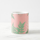 Blush Pink Fern Leaf Botanical Sage Green Modern  コーヒーマグカップ (中央)