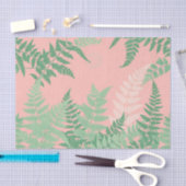 Blush Pink Fern Leaf Botanical Sage Green Modern  薄葉紙 (クラフト)