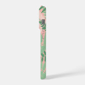 Blush Pink Fern Leaf Botanical Sage Green Modern  iPhoneケース (左側面)