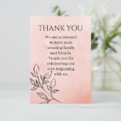 Blush Pink Flat Thank You Card サンキューカード (スタンド正面)