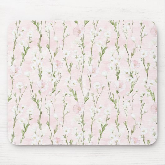 Blush Pink Floral  マウスパッド (正面)