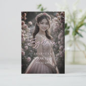 Blush Pink Floral 18歳の誕生日お礼 サンキューカード (スタンド正面)