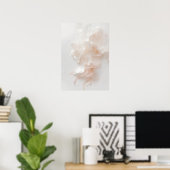 Blush Pink Floral Abstract Art Print | Soft Petal ポスター (ホームオフィス)