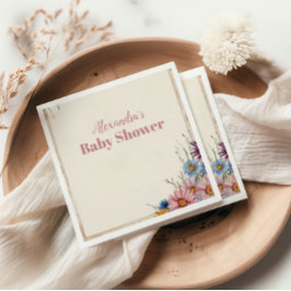 Blush Pink Floral Baby in Bloom スタンダードカクテルナプキン