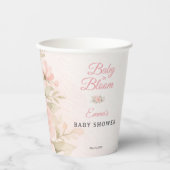 Blush Pink Floral Baby in Bloom Garden 紙コップ (正面)