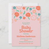 Blush Pink Floral Baby Shower Invitation for Girl 招待状 (正面)