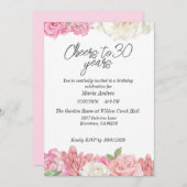 Blush pink floral birthdayInvitation 招待状 (正面/裏面)