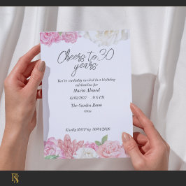 Blush pink floral birthdayInvitation 招待状