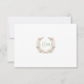 Blush Pink Floral Boho Summer wedding RSVP cards (裏面)