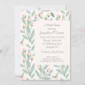 Blush Pink Floral Bridal Brunch Invitation 招待状 (正面)