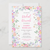 Blush Pink Floral Bridal Brunch Wildflower 招待状 (正面)
