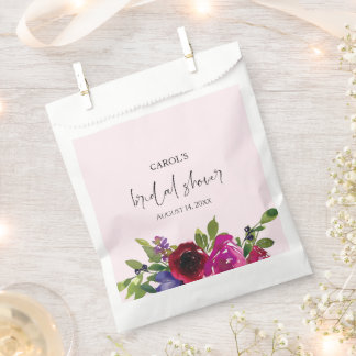 Blush Pink Floral Bridal Shower Favor Bags フェイバーバッグ