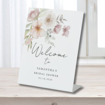 Blush Pink Floral Bridal Shower Welcome