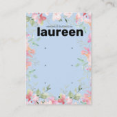 Blush Pink Floral Earring Display Holder Card 名刺 (正面)