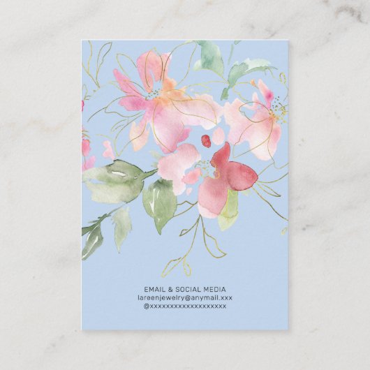 Blush Pink Floral Earring Display Holder Card 名刺 (裏面)