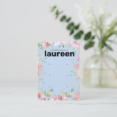 Blush Pink Floral Earring Display Holder Card 名刺 (スタンド正面)