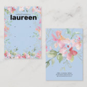 Blush Pink Floral Earring Display Holder Card 名刺 (正面/裏面)