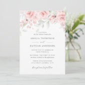 Blush Pink Floral Elegant Wedding  招待状 (スタンド正面)