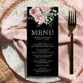 Blush Pink Floral Eucalyptus Black Wedding メニュー