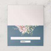 Blush Pink Floral Eucalyptus Dusty Blue Wedding プレイスカード (外部開封)