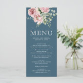 Blush Pink Floral Eucalyptus Dusty Blue Wedding メニュー (スタンド正面)