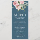Blush Pink Floral Eucalyptus Dusty Blue Wedding メニュー (正面)
