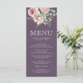Blush Pink Floral Eucalyptus Dusty Purple Wedding メニュー (スタンド正面)