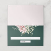 Blush Pink Floral Eucalyptus Emerald Green Wedding プレイスカード (外部開封)